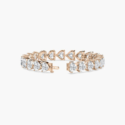 Mariah 44 Carat Heart Shaped Lab Grown Diamonds Tennis Bracelet