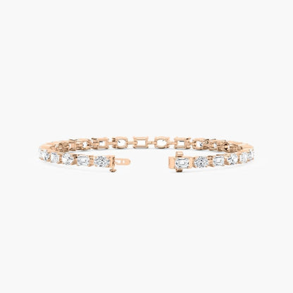 Stella Emerald And Oval Cut Lab Grown Diamond Tennis Bracelet