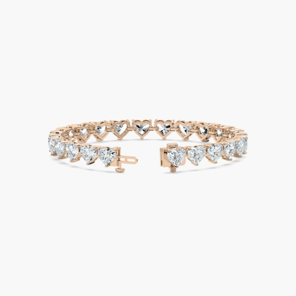 Navy 24 Carat Heart Shaped Lab Grown Diamonds Tennis Bracelet  DestGlow