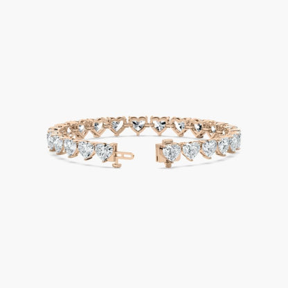 Navy 24 Carat Heart Shaped Lab Grown Diamonds Tennis Bracelet