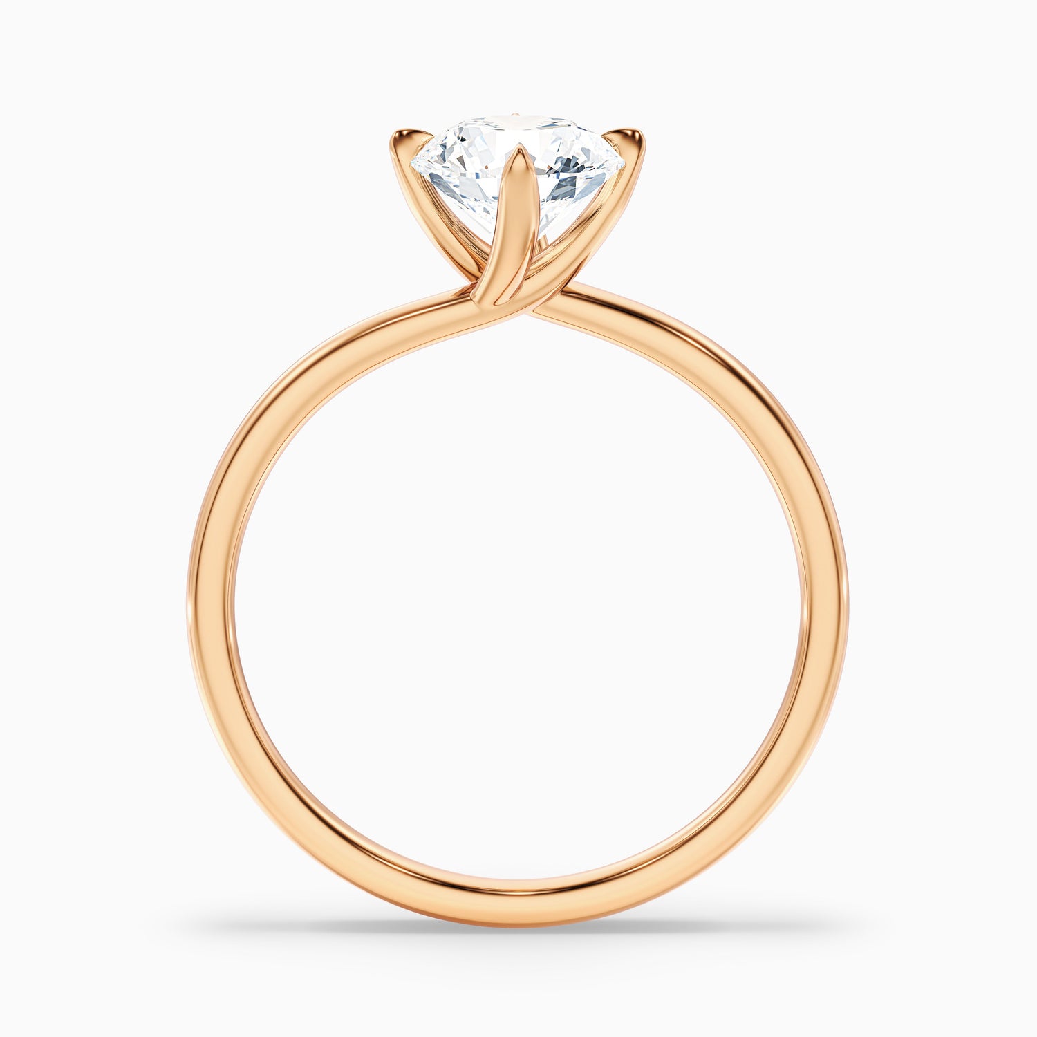 Noa 9 Carat Round Solitaire Moissanite Diamond Ring in 18k Rose Gold