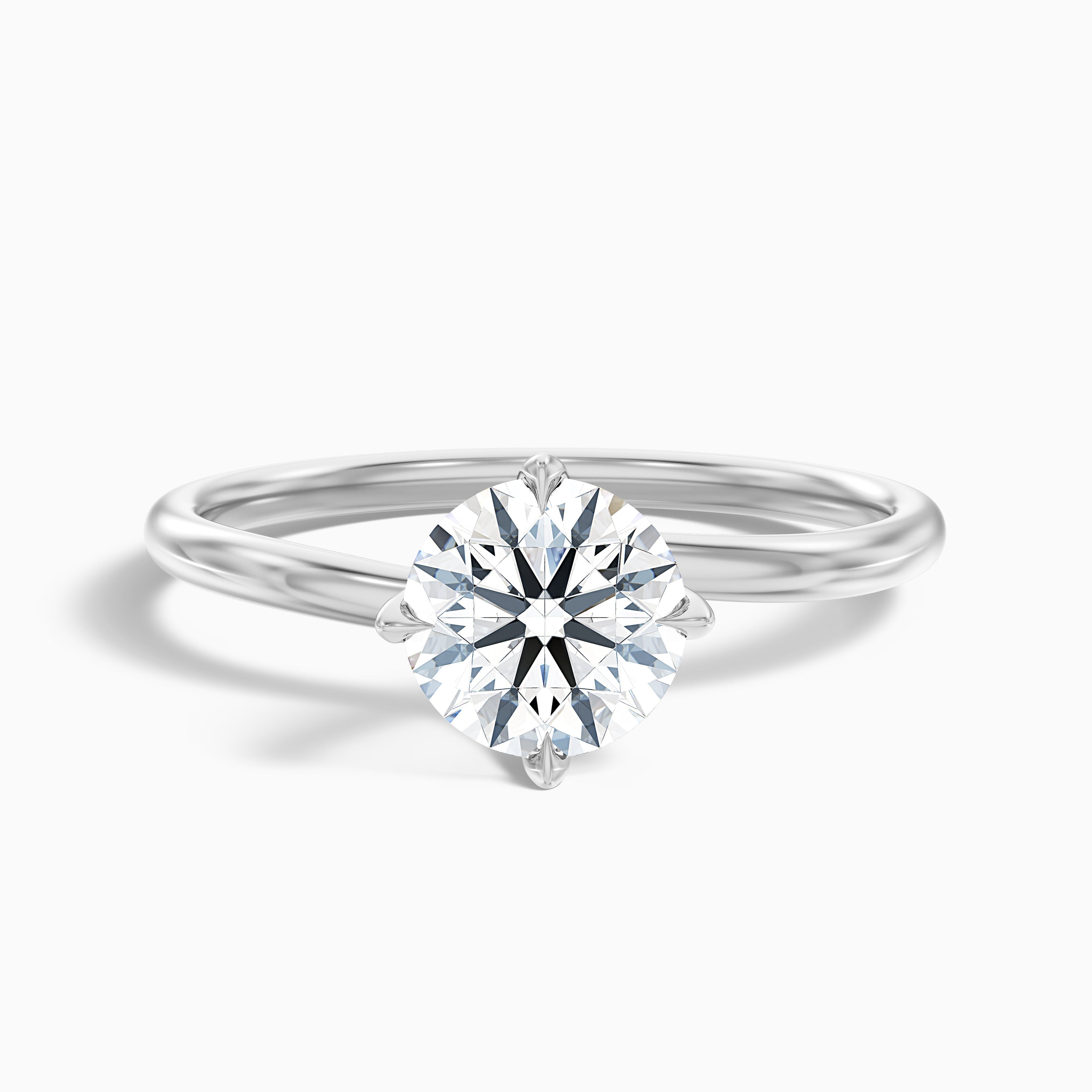 Daisy 4.5 Carat Round Solitaire Moissanite Diamond Ring in 18k Rose Gold