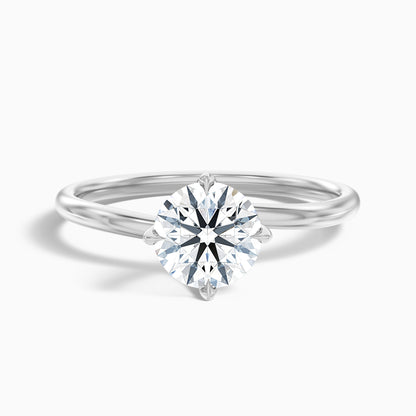 Noa 8 Carat Round Solitaire Moissanite Diamond Ring in Platinum