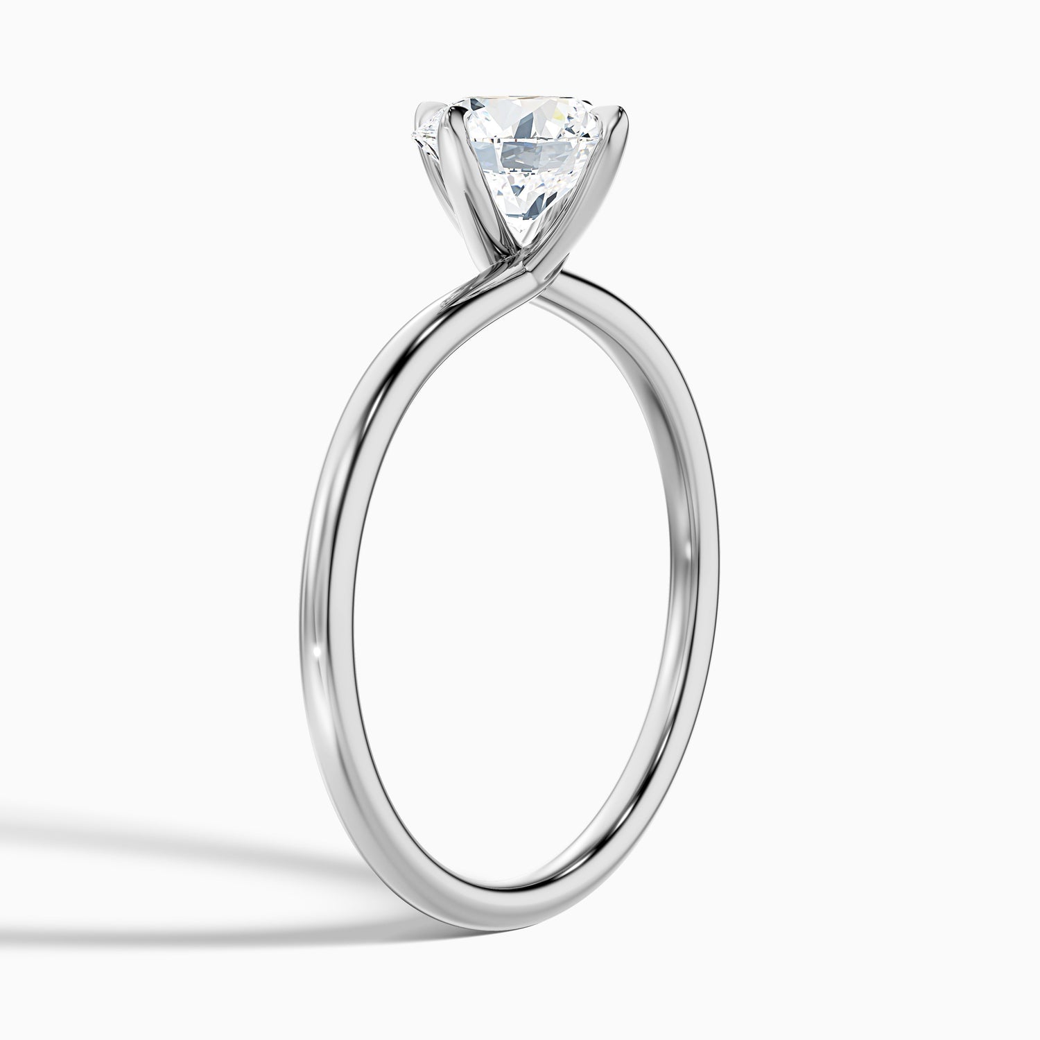 Daisy 4.5 Carat Round Solitaire Moissanite Diamond Ring in 14k White Gold