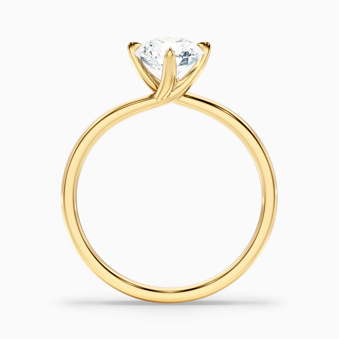 Alia 2 Carat Round Solitaire Lab Grown Engagement Ring in 18k Yellow Gold  DestGlow