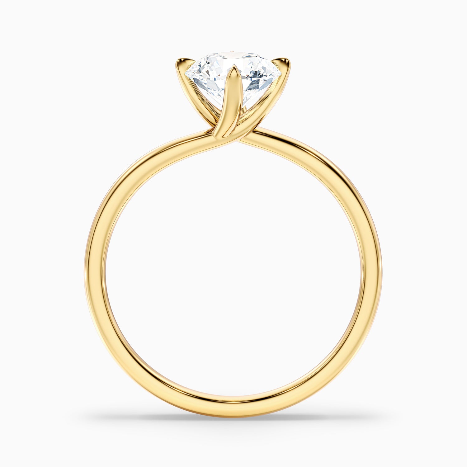 Alia 4 Carat Round Solitaire Lab Grown Engagement Ring in 14k Yellow Gold