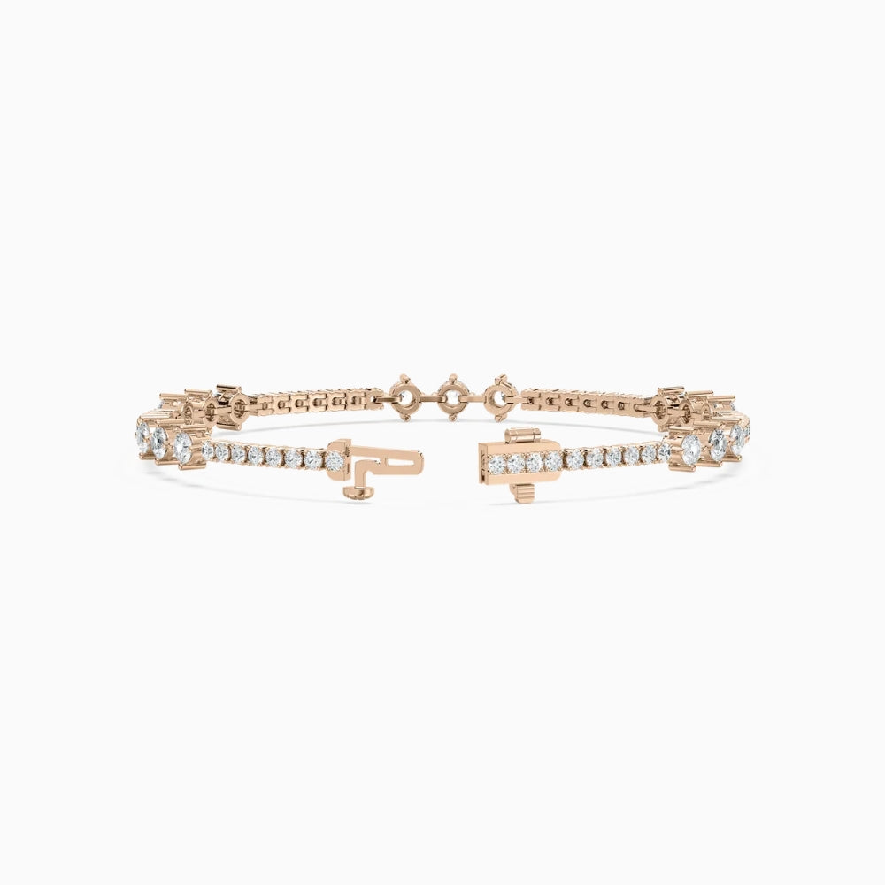 Donna Round Lab Grown Diamond Cascade Frost Tennis Bracelet  DestGlow
