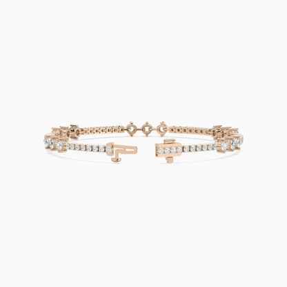 Donna Round Lab Grown Diamond Cascade Frost Tennis Bracelet
