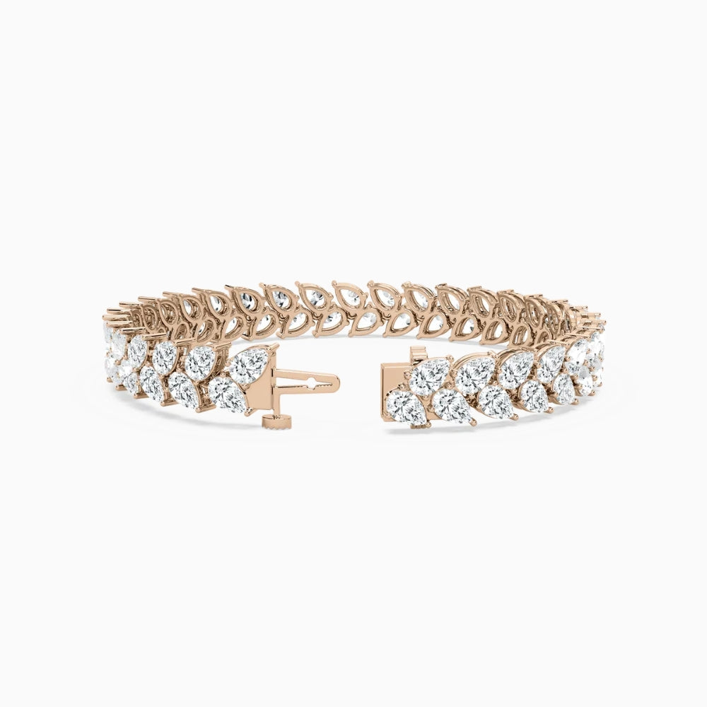 Skyla 20 Carat Pear Double Row Lab Grown Diamond Alternate Set Tennis Bracelet  DestGlow