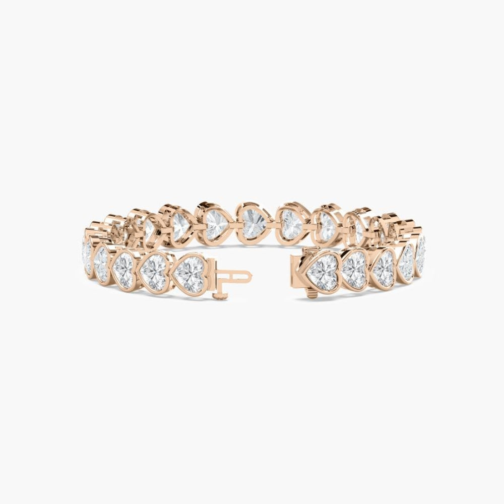 Wendy 23 Carat Heart Shaped Lab Grown Diamonds Tennis Bracelet  DestGlow