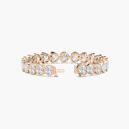Wendy 23 Carat Heart Shaped Lab Grown Diamonds Tennis Bracelet