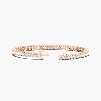 Tessa Round Lab Grown Diamond Diamond Half Bezel Set Tennis Bracelet