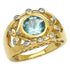 14K Yellow Gold Plated 3.42 Carat Genuine Blue Topaz & White Topaz .925 Sterling Silver Ring by Bids.com