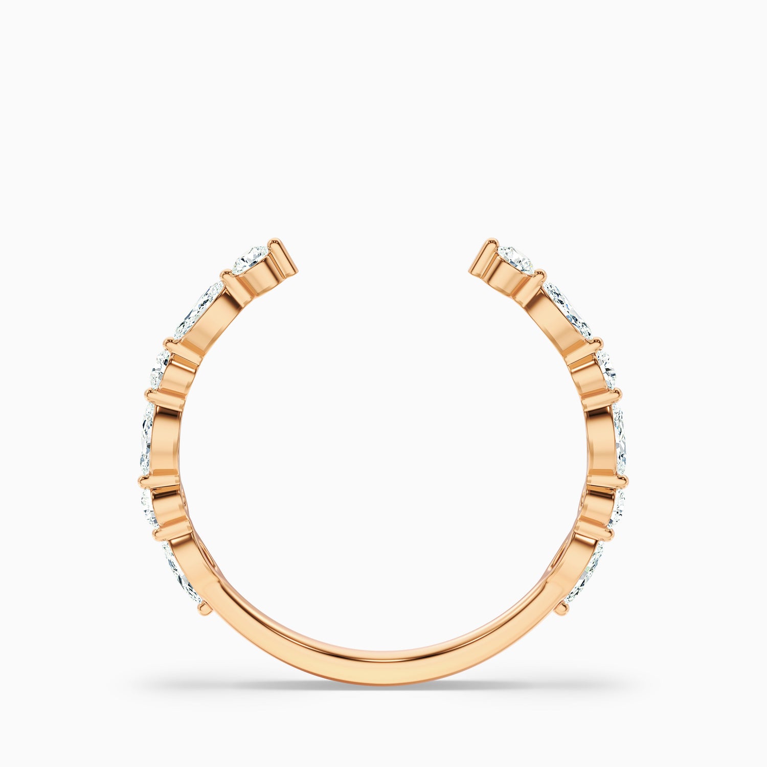 Kailey Open Marquise and Round Cut Lab Grown Diamond Wedding Band