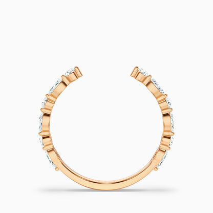 Kailey Open Marquise and Round Cut Lab Grown Diamond Wedding Band