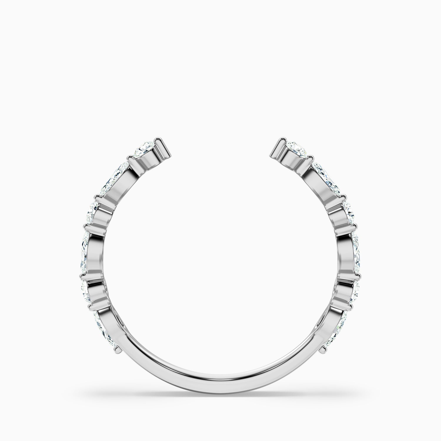 Kailey Open Marquise and Round Cut Lab Grown Diamond Wedding Band
