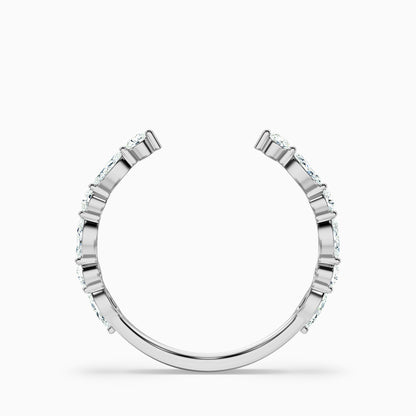 Kailey Open Marquise and Round Cut Lab Grown Diamond Wedding Band