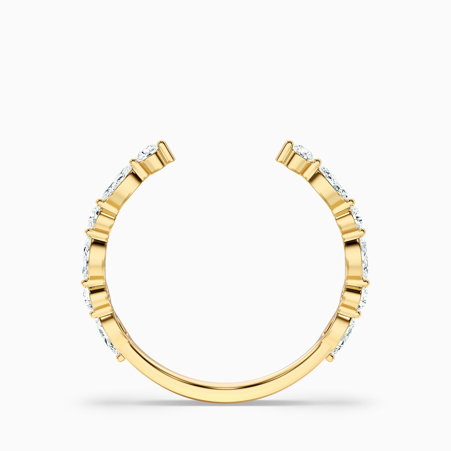 Kailey Open Marquise and Round Cut Lab Grown Diamond Wedding Band