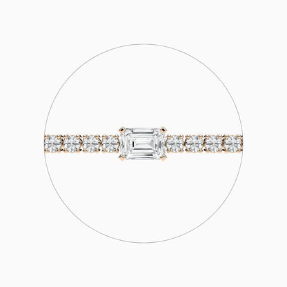Ellie Round And Emerald Lab Grown Diamond Ingrid Tennis Bracelet