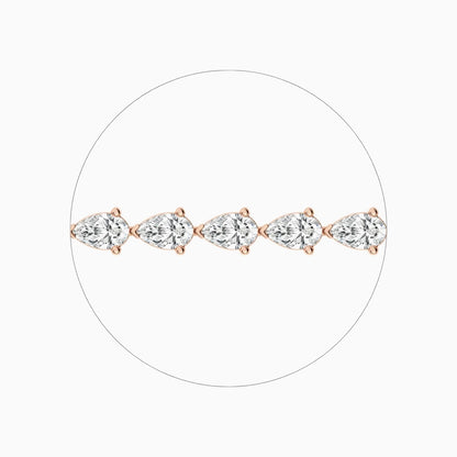 Gianna Pear Cut Lab Grown Diamond Curved Tennis Bracelet