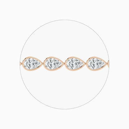 Adira 16 Carat Pear Cut Lab Grown Diamonds Tennis Bracelet