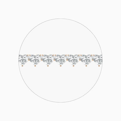 Navy 24 Carat Heart Shaped Lab Grown Diamonds Tennis Bracelet