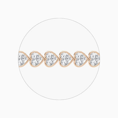 Wendy 23 Carat Heart Shaped Lab Grown Diamonds Tennis Bracelet