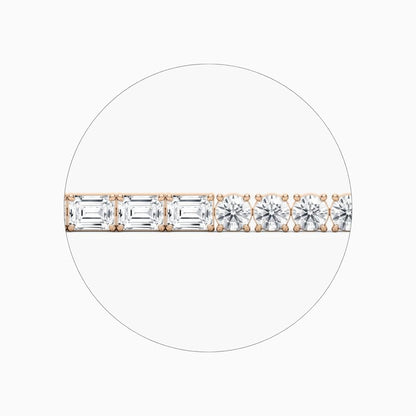 Josie Round And Emerald Lab Grown Diamond Tennis Bracelet