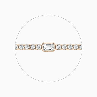 Ivory Emerald And Round Cut Lab Grown Diamond Tennis Bracelet