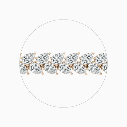 Skyla 20 Carat Pear Double Row Lab Grown Diamond Alternate Set Tennis Bracelet