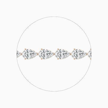 Ensley 30 Carat Pear Cut Lab Grown Diamonds Tennis Bracelet