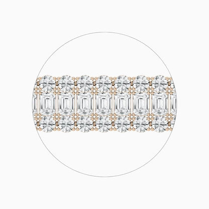 Dylan Emerald And Round Diamond Concentric Tennis Bracelet