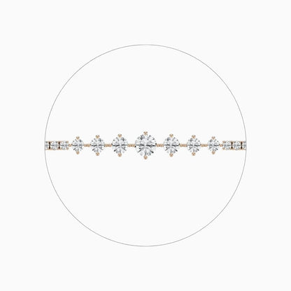 Daisy Round Cut Lab Grown Diamond Intricate Tennis Bracelet