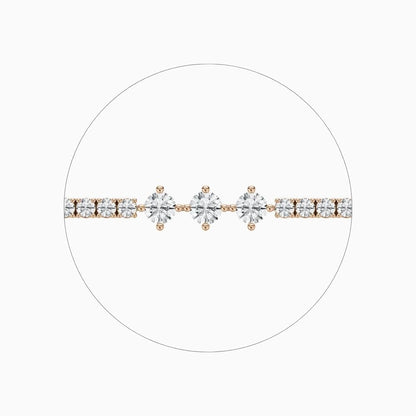 Donna Round Lab Grown Diamond Cascade Frost Tennis Bracelet