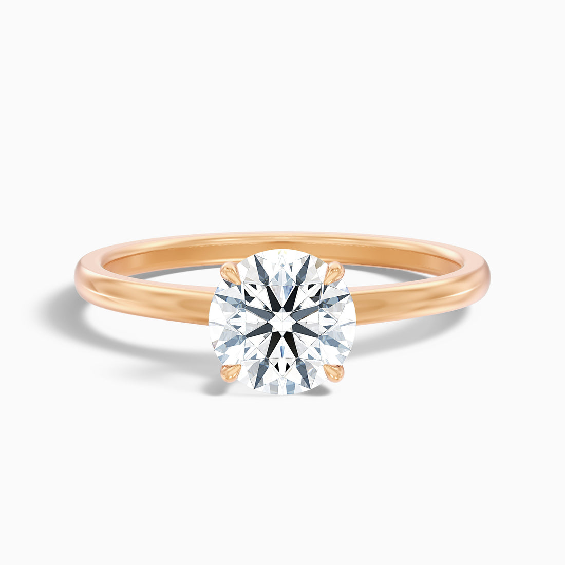 Ada 2 Carat Round Solitaire Lab Grown Engagement Ring in 10k Rose Gold  DestGlow