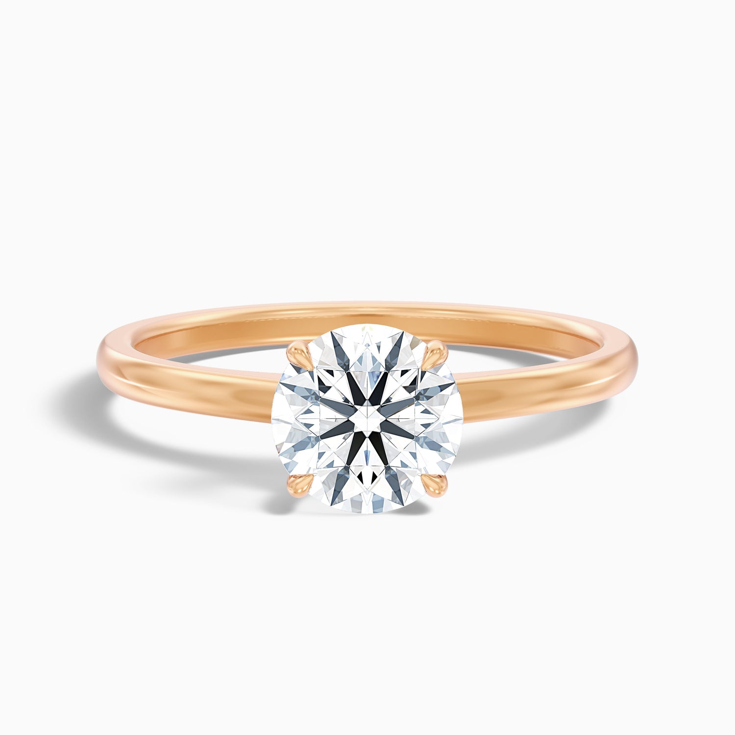 April 1.5 Carat Round Solitaire Moissanite Diamond Ring in 14k Yellow Gold