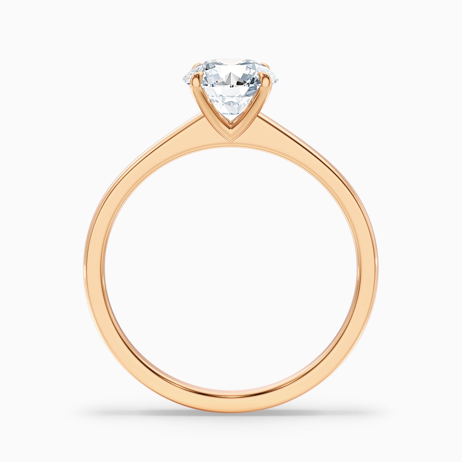 Perl 8 Carat Round Solitaire Moissanite Diamond Ring in 14k Rose Gold