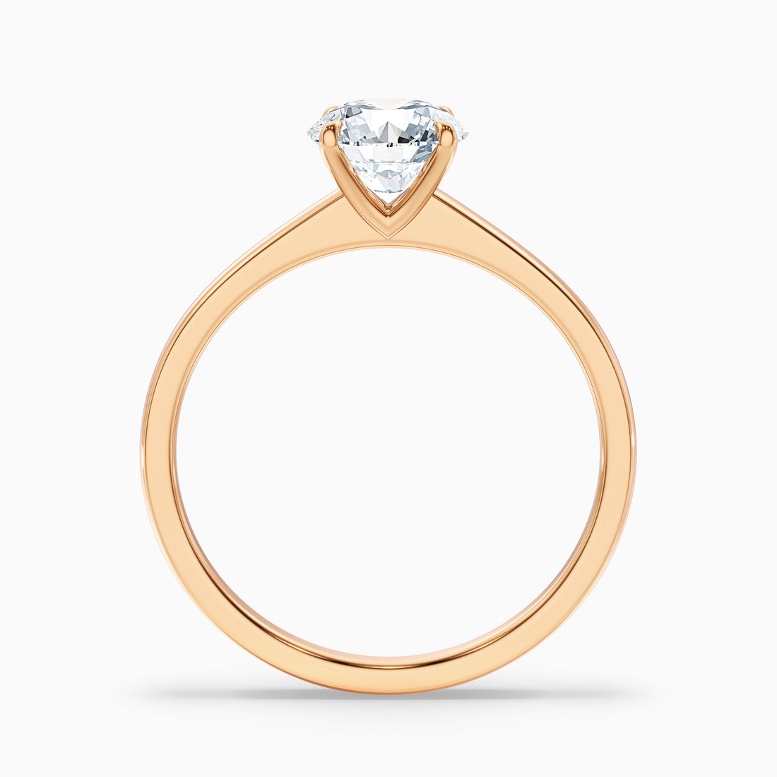 Ada 4 Carat Round Solitaire Lab Grown Engagement Ring in 10k Rose Gold  DestGlow