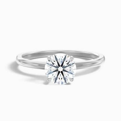 April 2.5 Carat Round Solitaire Moissanite Diamond Ring in Platinum
