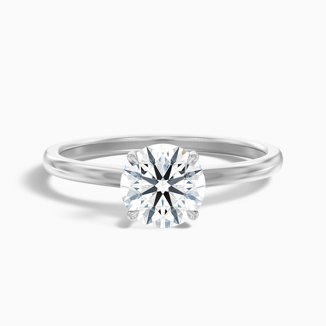 Ada 4.5 Carat Round Solitaire Lab Grown Engagement Ring in 10k White Gold  DestGlow
