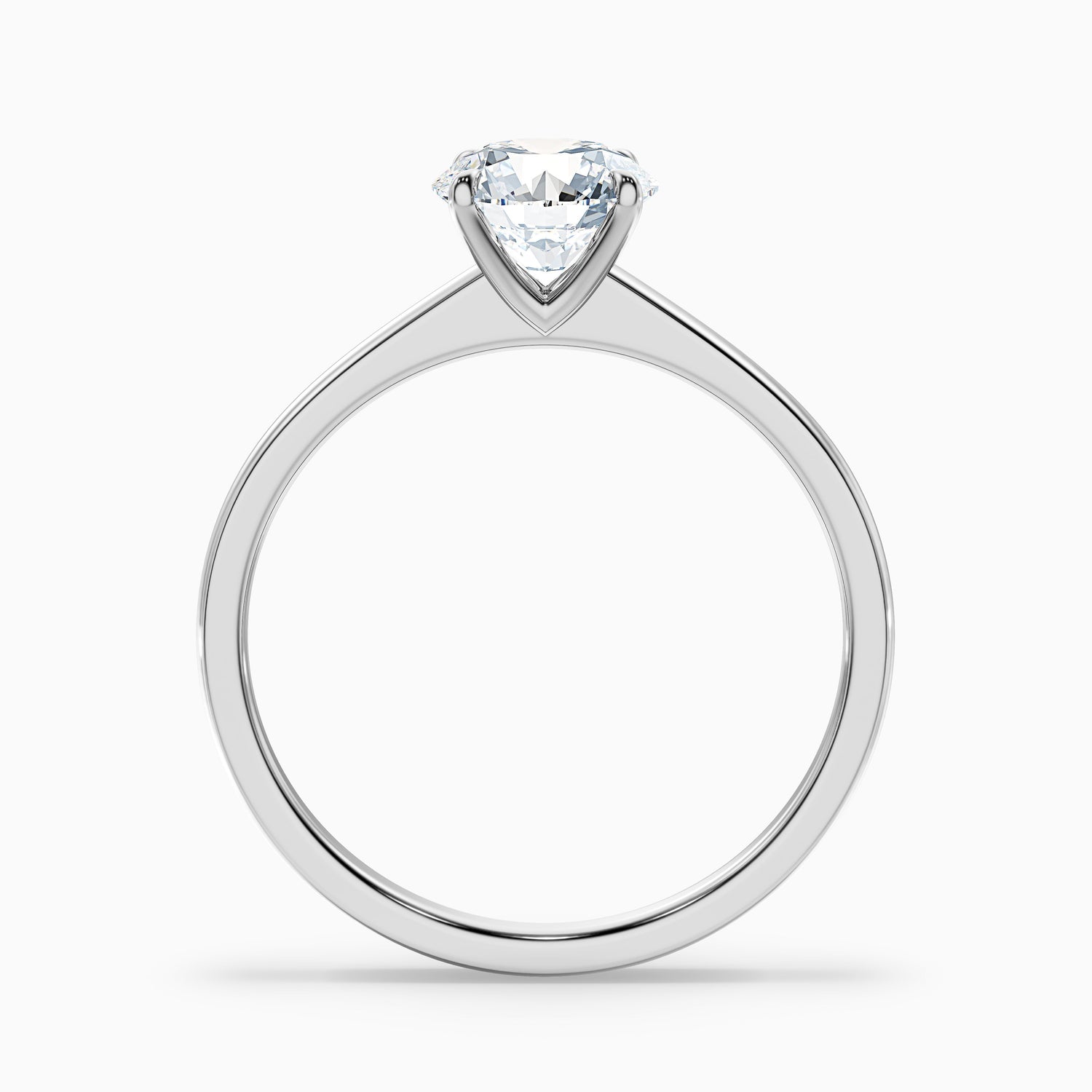 Perl 9 Carat Round Solitaire Moissanite Diamond Ring in 925 Sterling Silver