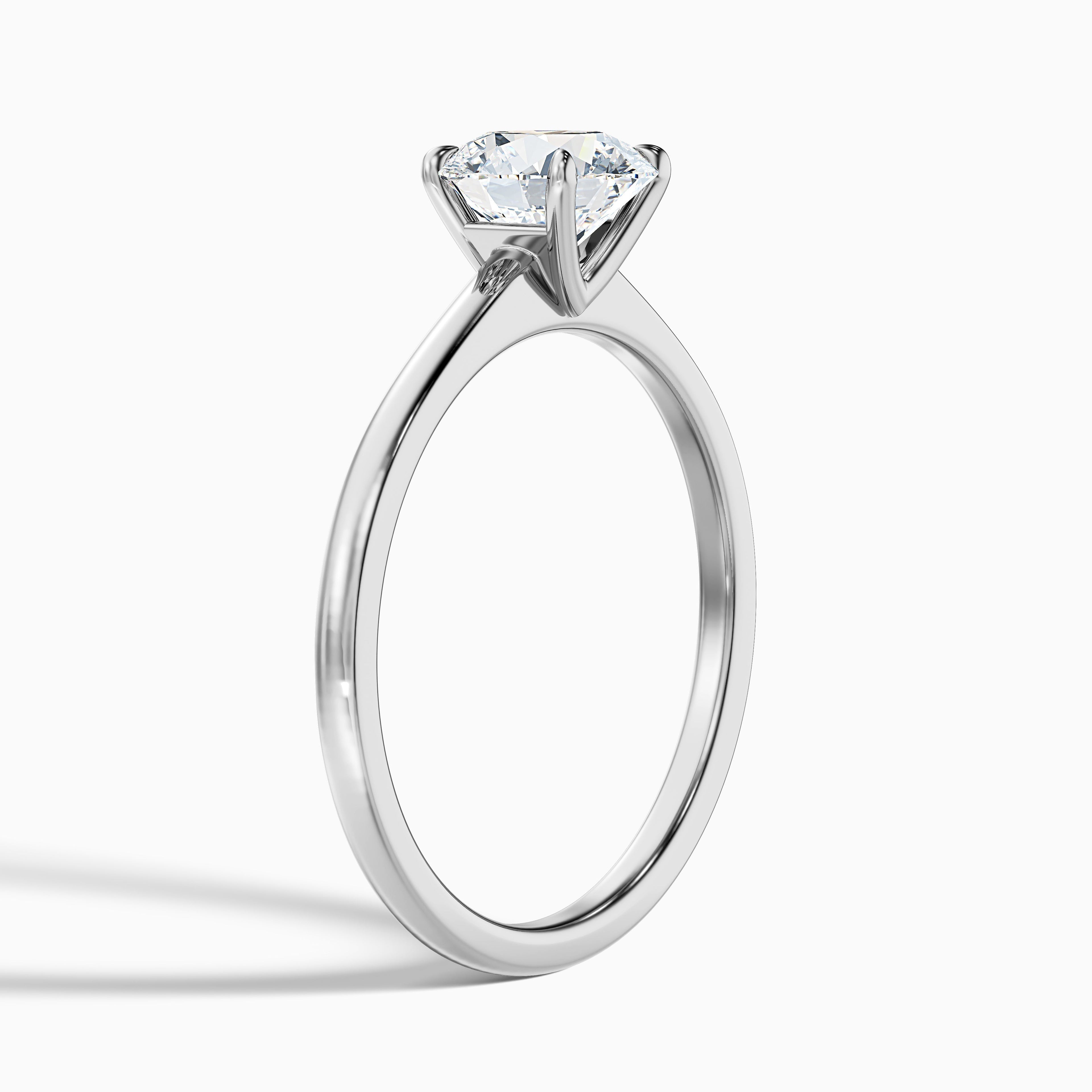 April 5 Carat Round Solitaire Moissanite Diamond Ring in 925 Sterling Silver