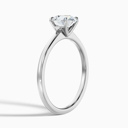 April 5 Carat Round Solitaire Moissanite Diamond Ring in 14k Yellow Gold