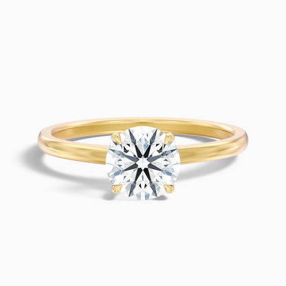 April 5 Carat Round Solitaire Moissanite Diamond Ring in 10k White Gold
