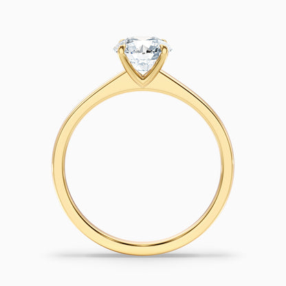 April 1 Carat Round Solitaire Moissanite Diamond Ring in 18k White Gold