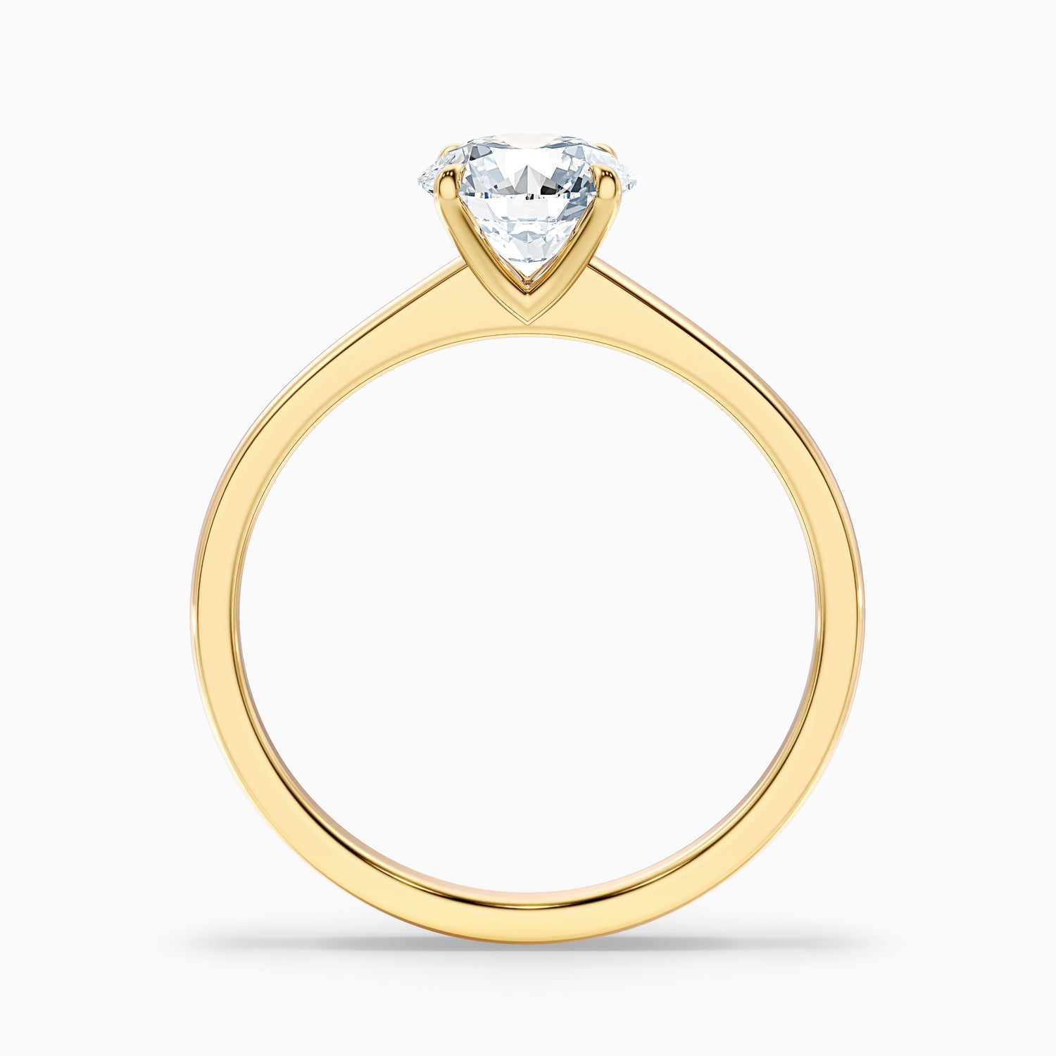 Ada 4 Carat Round Solitaire Lab Grown Engagement Ring in 14k Yellow Gold