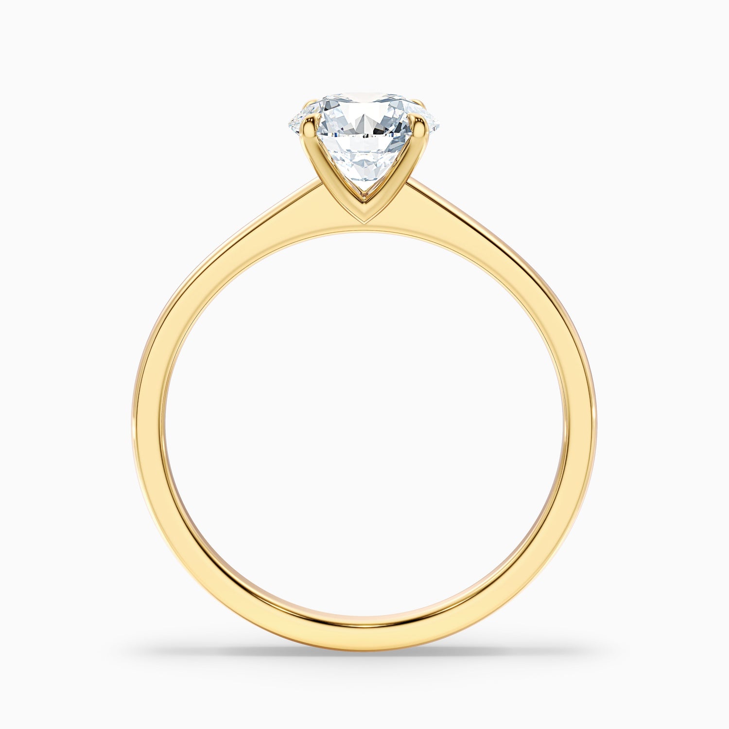 April 3.5 Carat Round Solitaire Moissanite Diamond Ring in 14k Rose Gold