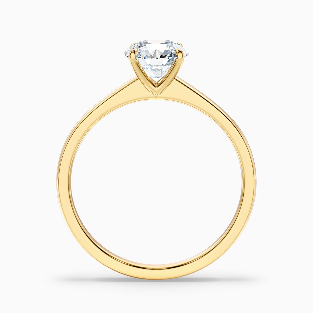 Ada 2 Carat Round Solitaire Lab Grown Engagement Ring in 10k Yellow Gold  DestGlow