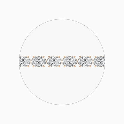 Dalia 34 Carat Oval Cut Lab Grown Diamonds Tennis Bracelet