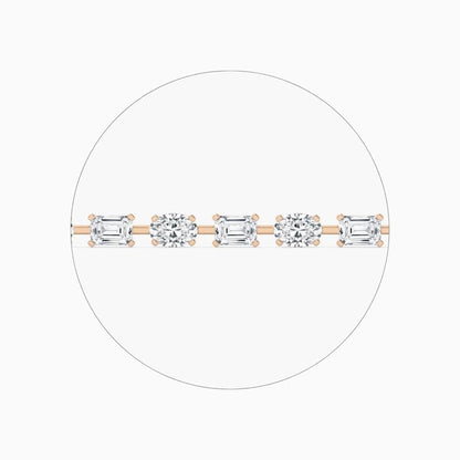 Stella Emerald And Oval Cut Lab Grown Diamond Tennis Bracelet